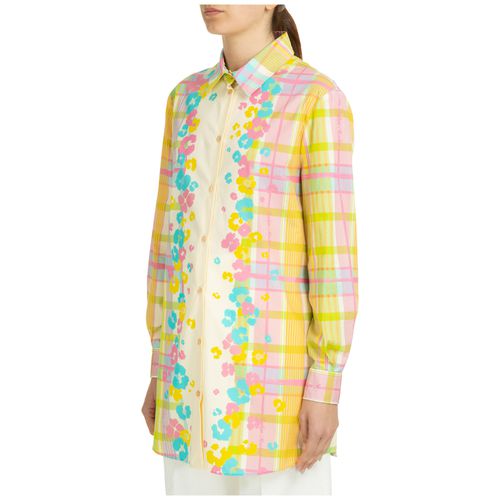 Camicia donna maniche lunghe madras - Boutique Moschino - Modalova