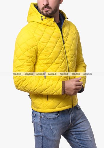 Giubbotto uomo giallo trapuntata Richard con cappuccio - Husky - Modalova